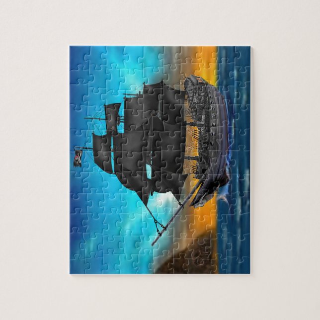 PUZZLE NAVIRE PIRATE AU COUCHER DU SOLEIL (Vertical)