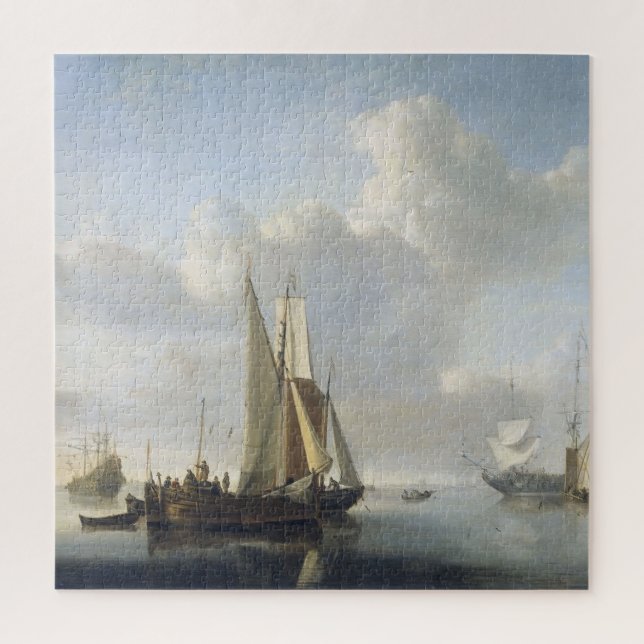Puzzle navires avant la côte, Willem van de Velde (II), (Vertical)
