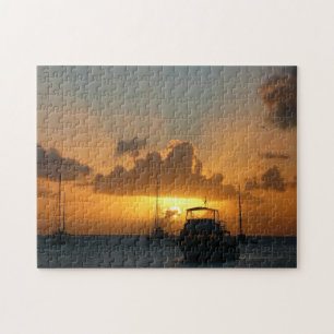 Puzzle Navires et Sunset Tropical Seascape