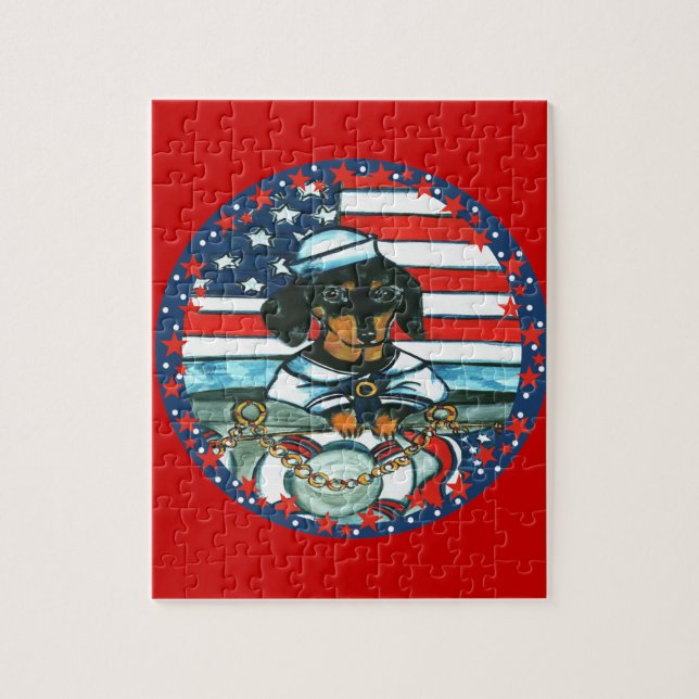 PUZZLE NAVY DACHSHUND (Vertical)