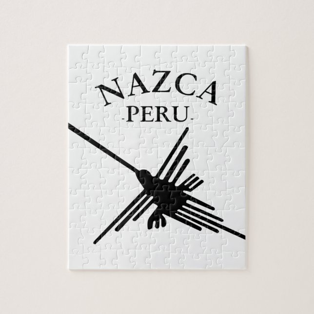 Puzzle Nazca Pérou Colibri Avec Texte Courbé (Vertical)