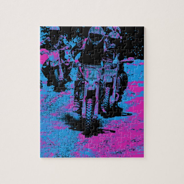 Puzzle "Né à la course" Motocross Dirt-Bike Champion Race (Vertical)