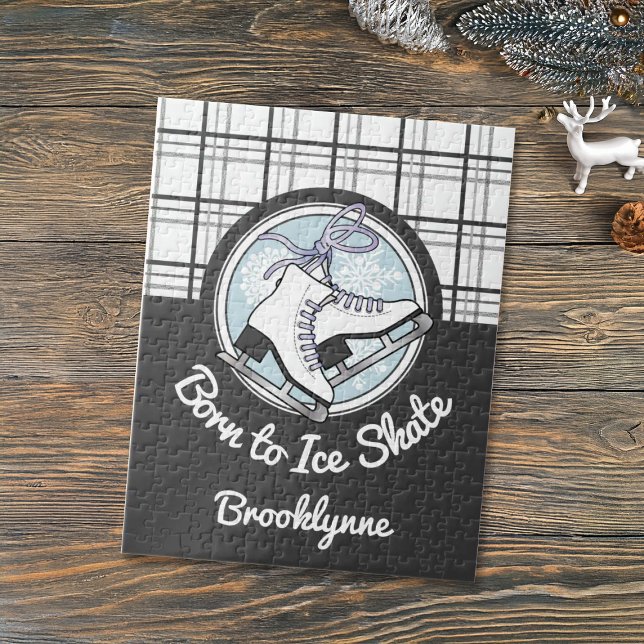 Puzzle Né à Patinage sur glace - Tartan Snowflakes Patina (Créateur téléchargé)