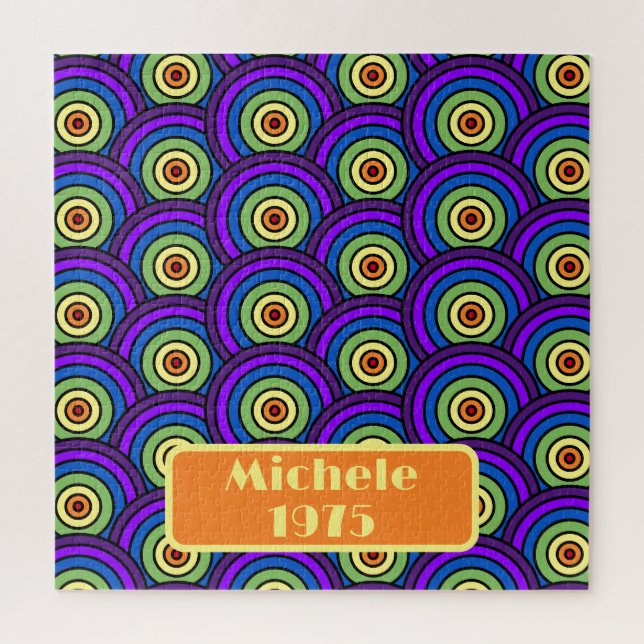 Puzzle Né En 1975 Nom Géométrique Rétro (Vertical)