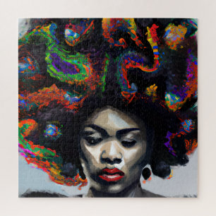 Puzzle Ne touchez pas mes cheveux Black Melanin Afro Quee
