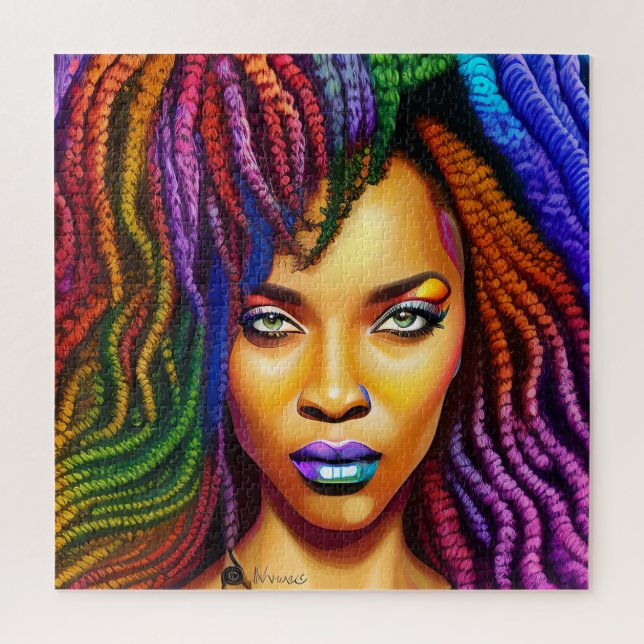 Puzzle Ne touchez pas mes cheveux Black Melanin Afro Quee (Vertical)