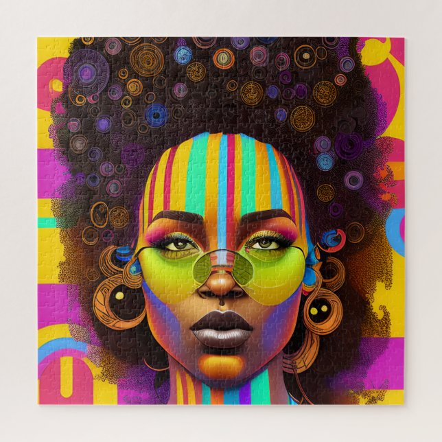 Puzzle Ne touchez pas mes cheveux Black Melanin Afro Quee (Vertical)