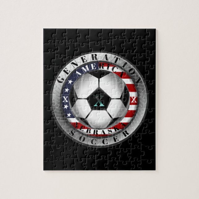 Puzzle Nebraska State Generation X American Soccer. (Vertical)