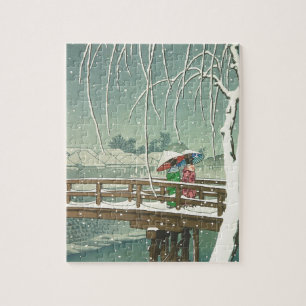 Puzzle Neige au paysage d'art d'hiver de Hasui Kawase de