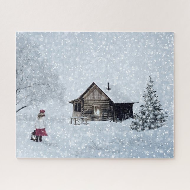 Puzzle Neige de Noël au Cabine (Horizontal)