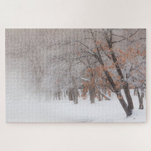 Puzzle Neige d'hiver | Lac Kussharo (Horizontal)