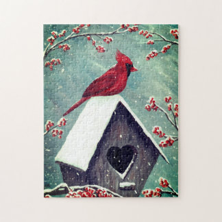 Puzzle Neige du Cardinal du Nord | Vert