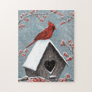 Puzzle Neige hivernale du Cardinal du Nord