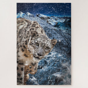 PUZZLE NEIGE LEOPARD NUAGE MARCHER