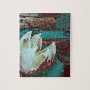 Puzzle Nénuphar artistique rouge et bleu
