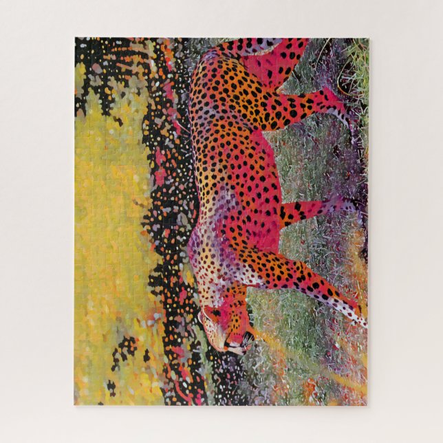 Puzzle Neon Cheetah (Vertical)