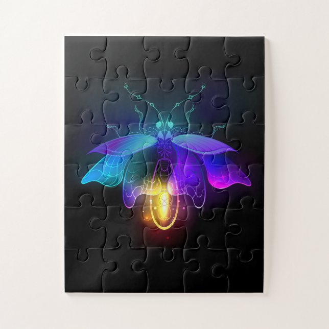 Puzzle Neon Firefly sur noir (Vertical)