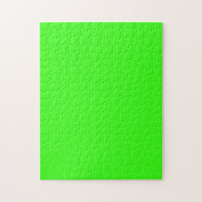 Puzzle Neon Green Solid Color (Vertical)