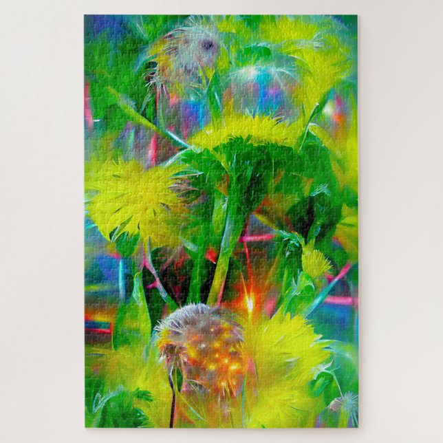Puzzle Neon Llow Dandelions dans Dream Garden (Vertical)