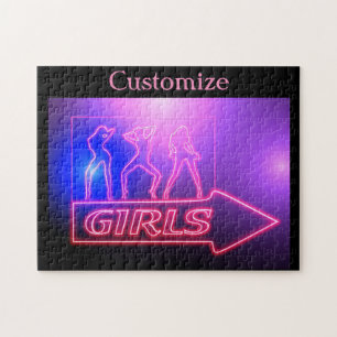 Puzzle Neon Pink Girls Sign Thunder_cove