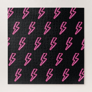 Puzzle Neon Pink Lightning : Arrière - plan foncé.