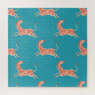 Puzzle Neon Zebra : Retro Coloré sans couture