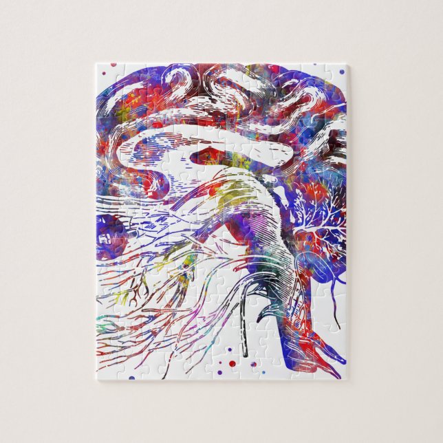 Puzzle Nerfs crâniens de cerveau, nerfs crâniens de (Vertical)