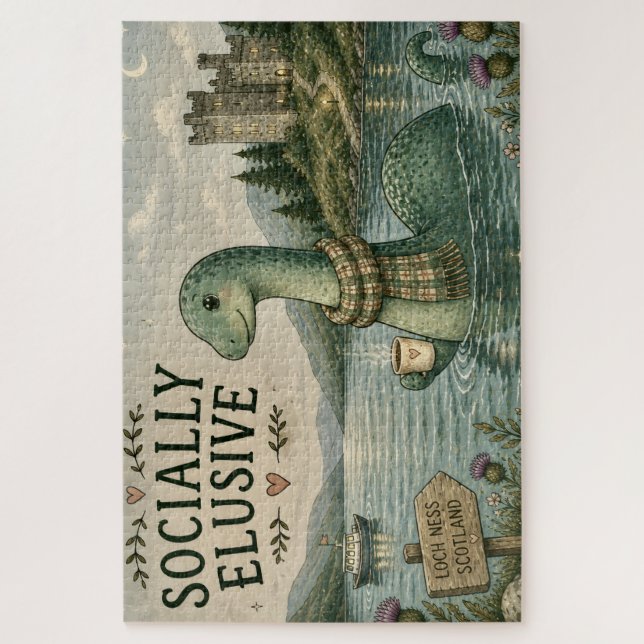 Puzzle Nessie Cryptide Confortable Élusive Socialement Lo (Vertical)