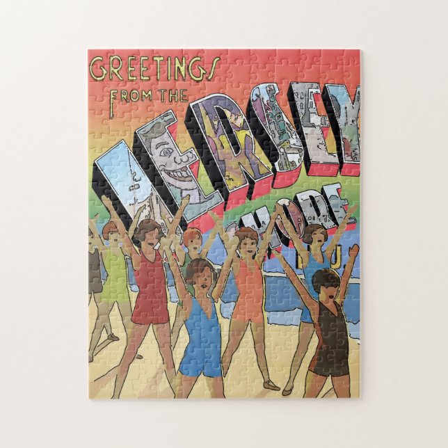 Puzzle New Jersey, Shore Vintage, (Vertical)