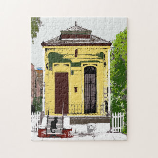 Puzzle New Orleans Shot Gun House, avec chat