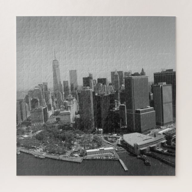 Puzzle New York City Manhattan gratte-ciel noir blanc (Vertical)