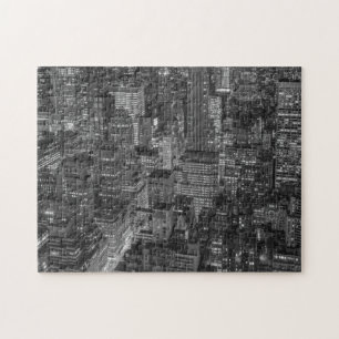 Puzzle New York City Manhattan gratte-ciel noir blanc