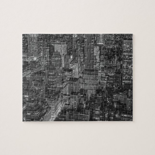 Puzzle New York City Manhattan gratte-ciel noir blanc (Horizontal)