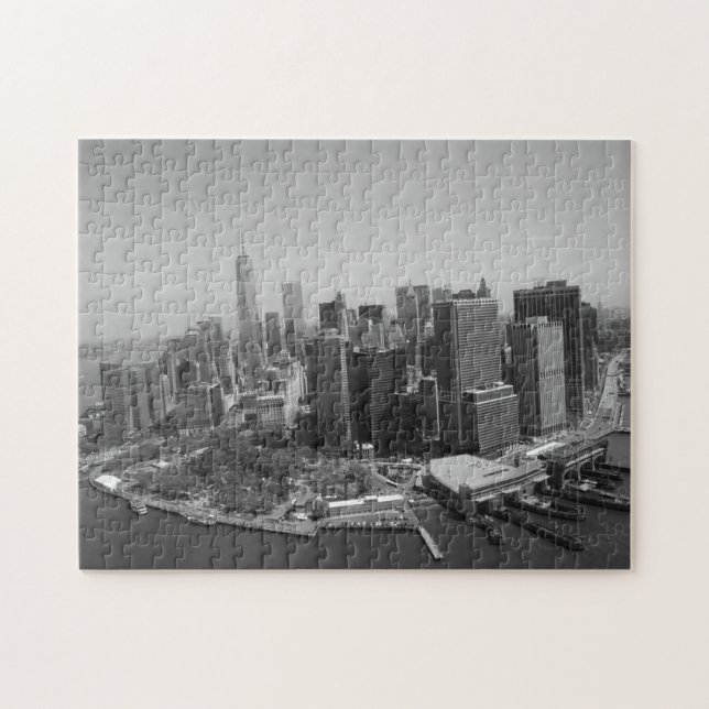 Puzzle New York City Manhattan gratte-ciel noir blanc (Horizontal)