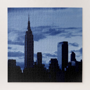 Puzzle New York City Manhattan Skyscrappers Bleu nuit