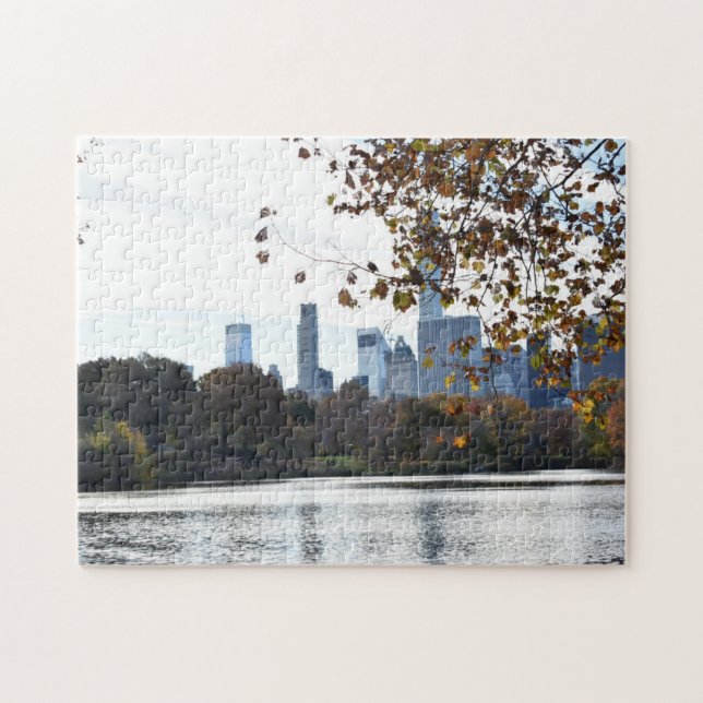 Puzzle New York City Skyline Central Park Lake New York (Horizontal)