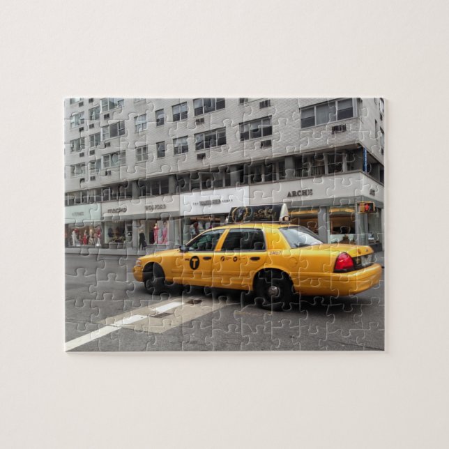 Puzzle New York City Upper East Side Taxi Jaune Cabine NY (Horizontal)