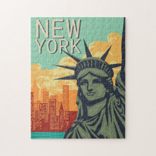 Puzzle NEW YORK Classic Statue Vintage de la Liberté View