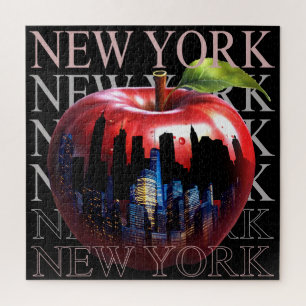 Puzzle New York La Grande Pomme Fruit Silhouette Ville