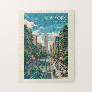 Puzzle New York La Ville Jardin Affiches de Voyage Vintag
