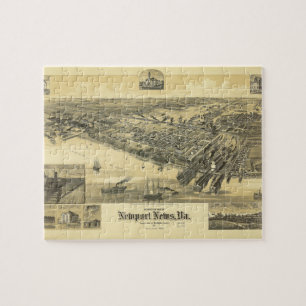 Puzzle Newport News Virginia Warwick County Map 1891