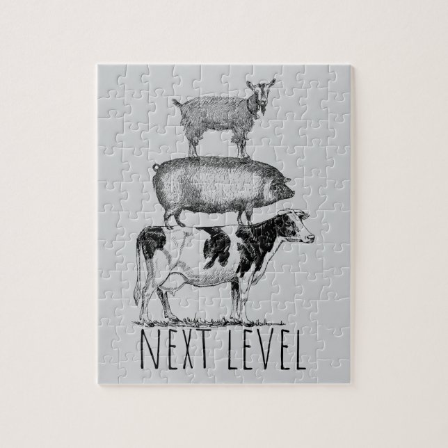 Puzzle Next Level Goat Pig and Cow Sports Fan (Vertical)