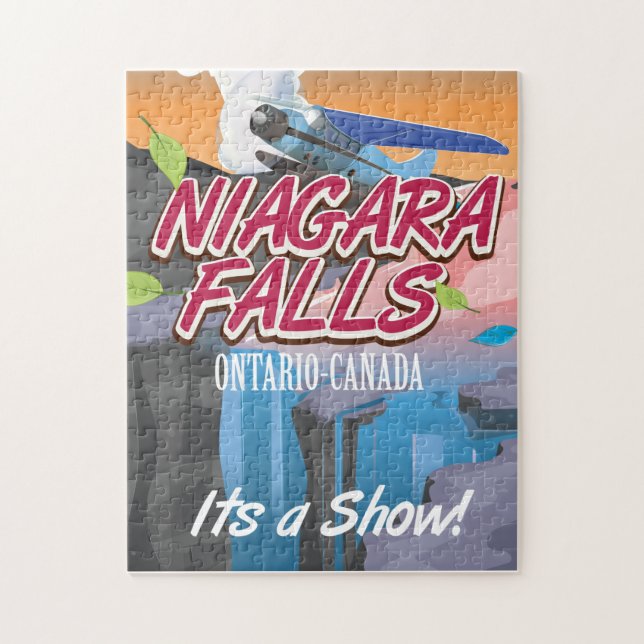 Puzzle Niagara Falls Ontario Affiche de voyage du Canada (Vertical)