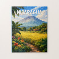 Nicaragua Illustration Voyage Art Vintage