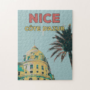 Puzzle Nice Côte d'Azur Negresco illustration France