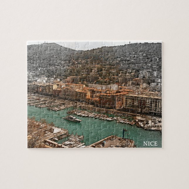 Puzzle Nice France Port Lympia Panorama (Horizontal)