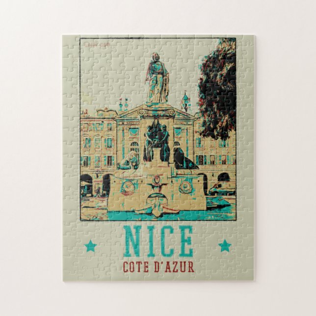 Puzzle Nice Garibaldi Carré illustration France (Vertical)