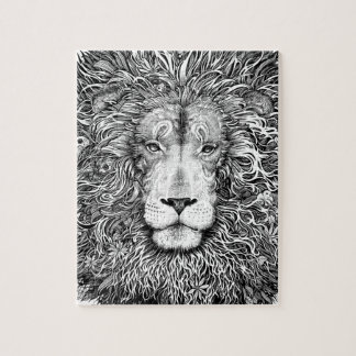 Puzzle Nid de lion noir et blanc