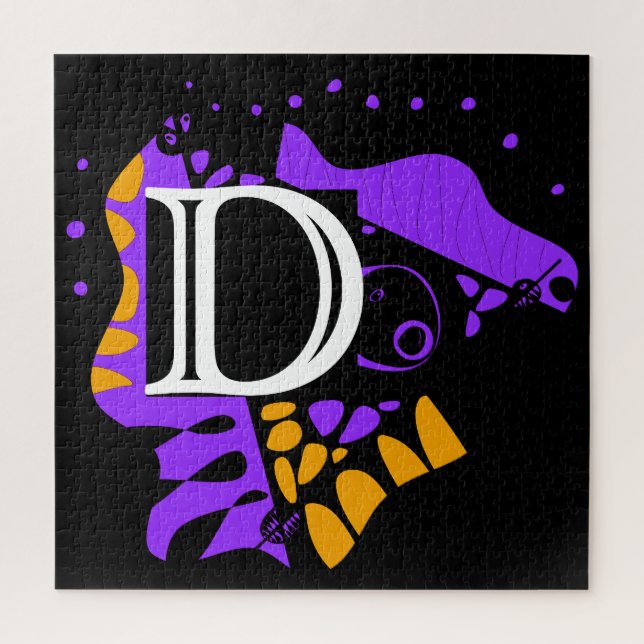 Puzzle Nid d'oiseau - Lettre initiale personnalisée D (Vertical)