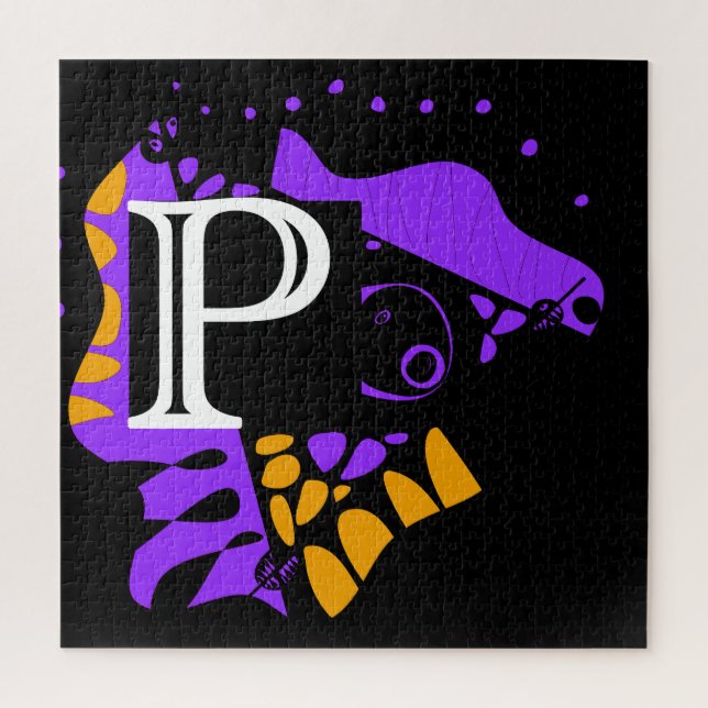 Puzzle Nid d'oiseau - Lettre initiale personnalisée P (Vertical)